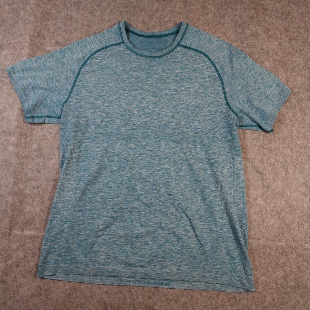 Lululemon Metal Vent Tech Shirt Mens Extra Large Crew Neck Gym Heathered Blue